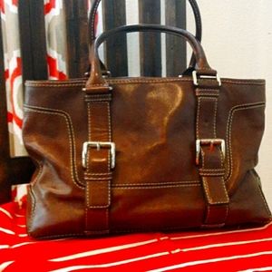 VINTAGE MICHAEL KORS LEATHER SATCHEL BRN